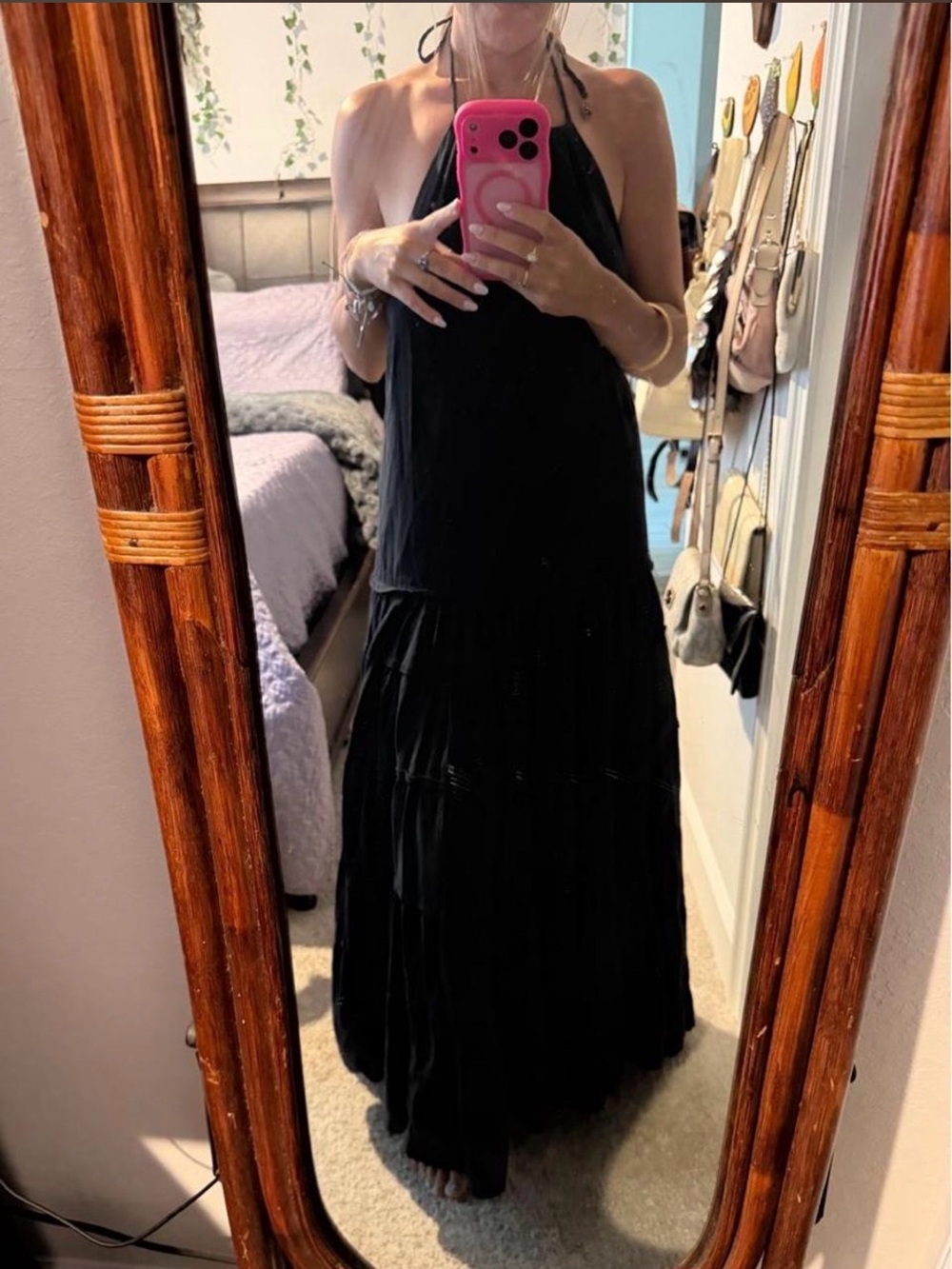 Free People Black Backless Halter Maxi Dress - Picture 3 of 6